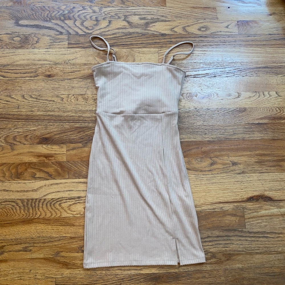 tan summer tight fit dress